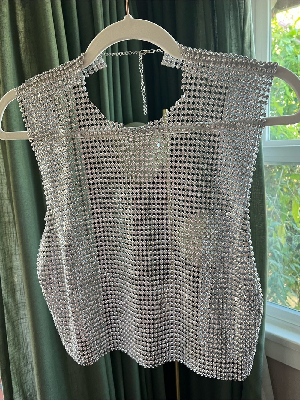 Silver Mesh Sleeveless Top - Sparkling Evening Layer